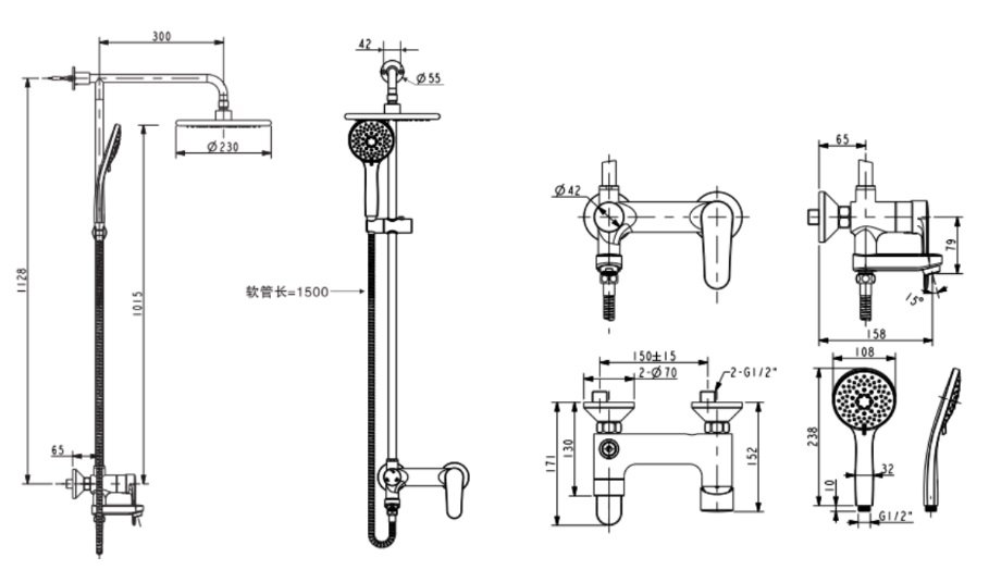 Bộ Cây Sen American Standard WF-9089 (WF9089) Simplica Nóng Lạnh