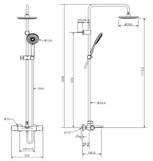 Bộ Sen Cây Cảm Biến Nhiệt American Standard WF-4952 (WF4952) EasySET