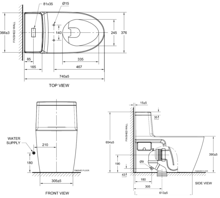 Bồn Cầu American Standard 2007-WT (2007WT) Dòng Acacia E