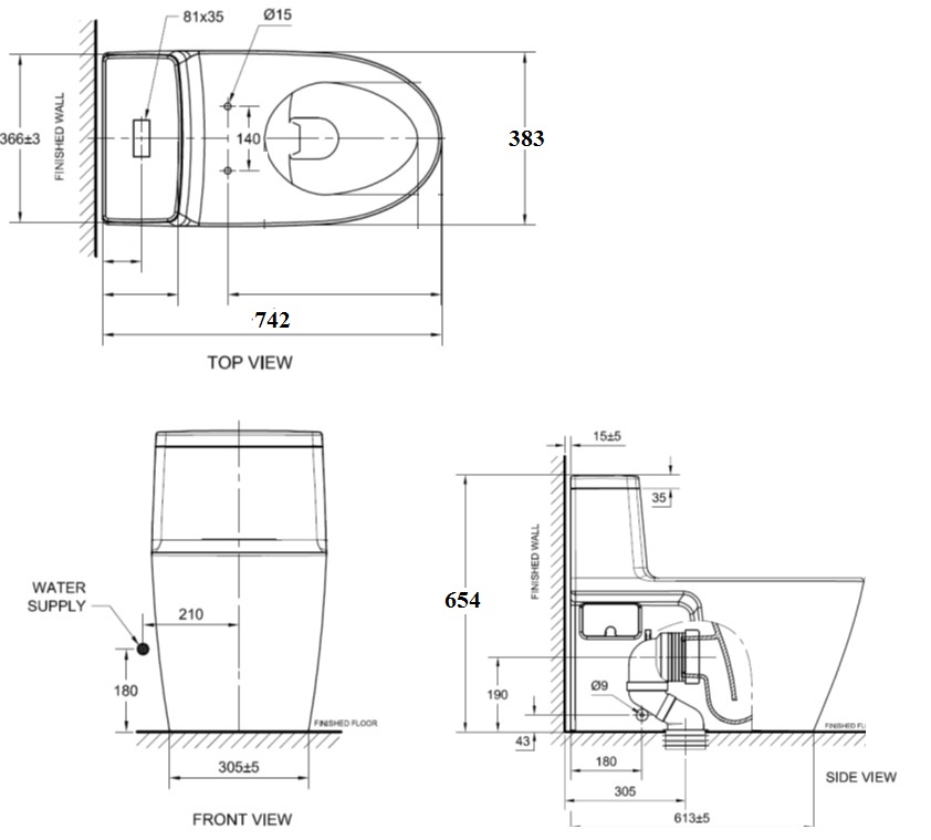Bồn Cầu American Standard VF-1808 (VF1808) Dòng Acacia (TL)