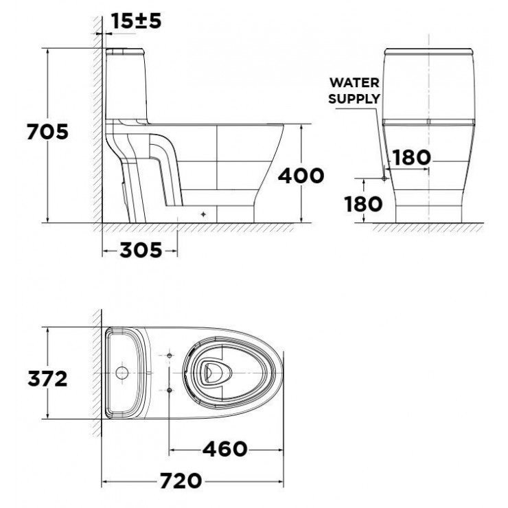 Bồn Cầu American Standard VF-1862PR (VF1862PR) Nắp Điện Tử WP-7SR1 (TL)