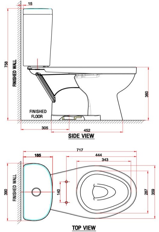 Bồn Cầu American Standard VF-2397 (VF-3396+VF-4797) (TL)