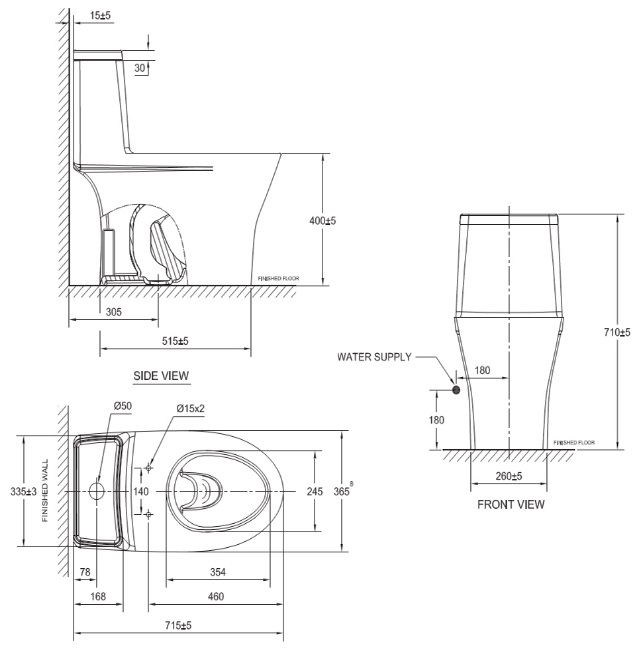 Bồn Cầu American Standard VF-2530 (VF2530) Flexio 1 Khối (TL)