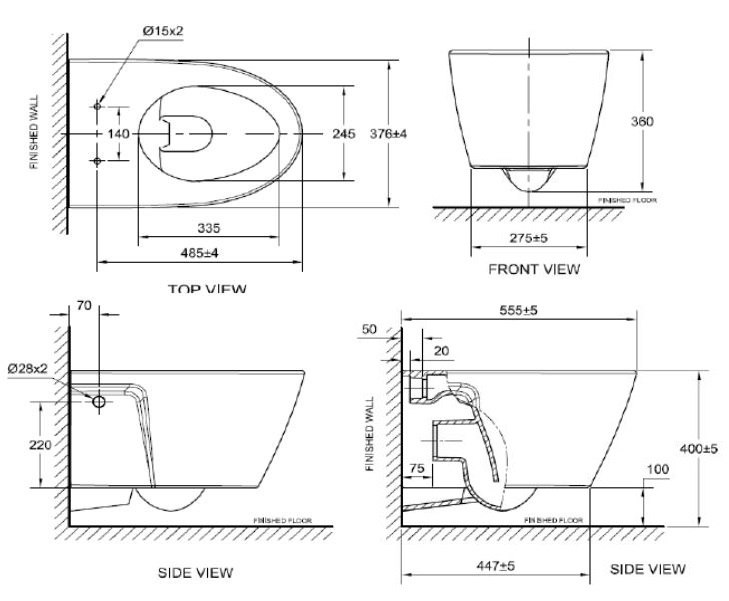 Bồn Cầu American Standard VF-3119E (VF3119E) Treo Tường Nắp WP-C119