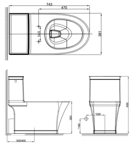 Bồn Cầu American Standard WP-2025 (WP2025) Dòng Kastello (TL)