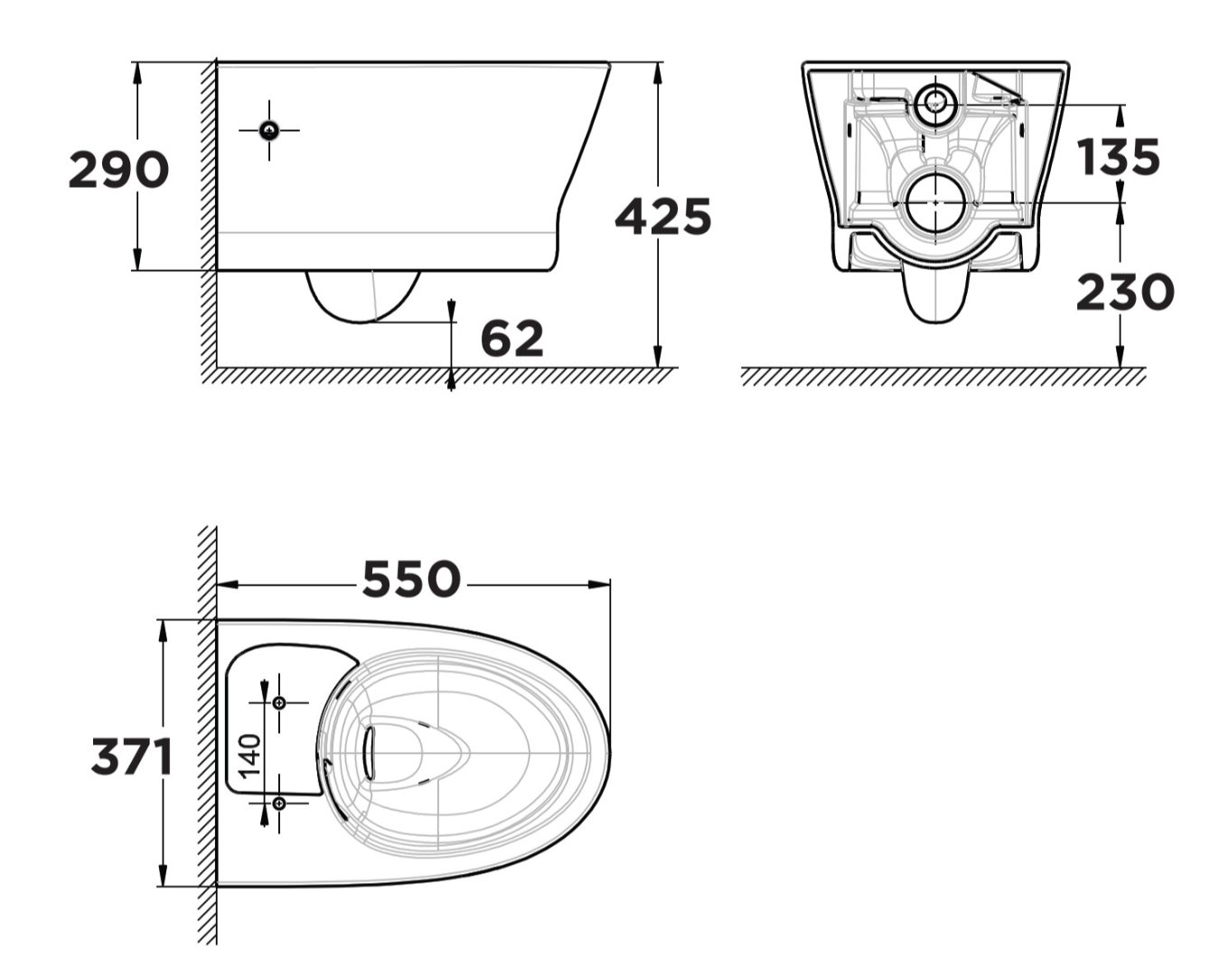 Bồn Cầu American Standard WP-2265 (WP2265) Treo Tường Nắp Êm Loven