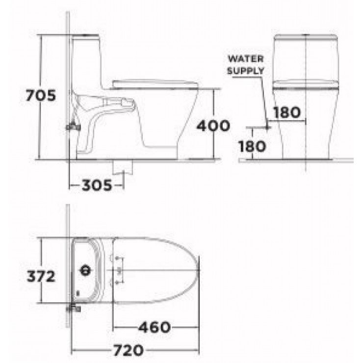 Bồn Cầu Điện Tử American Standard VF-1863PR (VF1863PR) Nắp WP-7SR1