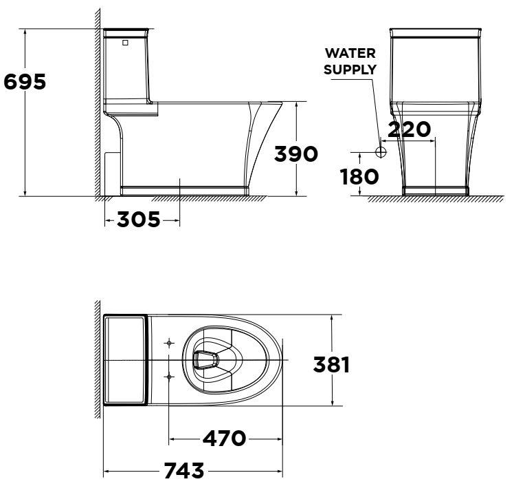 Bồn Cầu Điện Tử American Standard WP-2025PR (WP2025PR) Nắp WP-7SR1