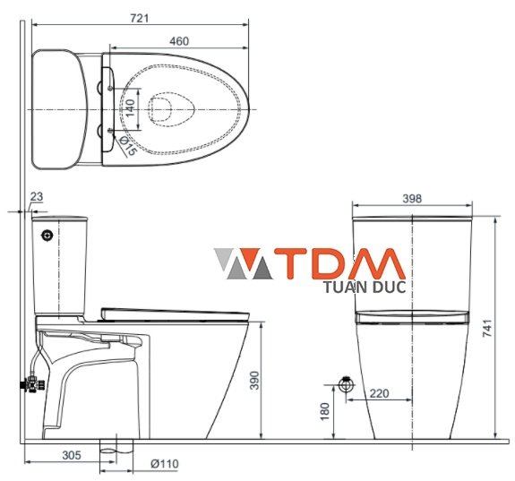 Bồn Cầu INAX ACT-602VN (ACT602VN) 2 Khối Xả Không Chạm
