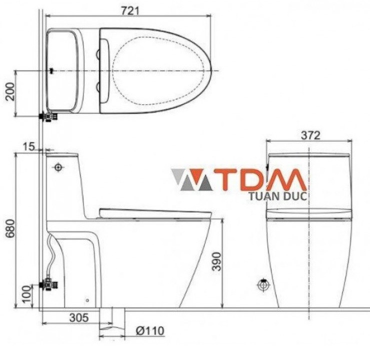 Bồn Cầu INAX ACT-902/CW-H18VN Nắp Điện Tử Xả Cảm Ứng