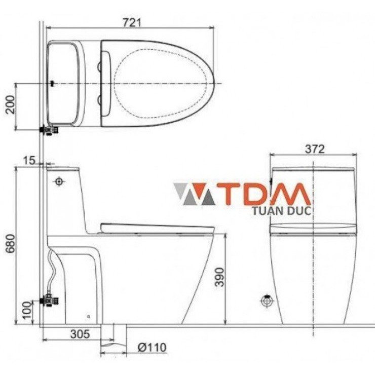 Bồn Cầu INAX ACT-902/CW-H20VN Nắp Điện Tử Xả Cảm Ứng