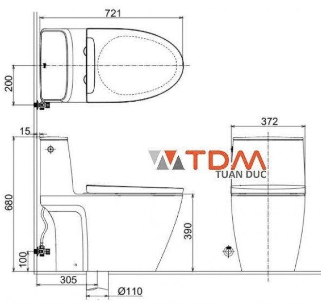 Bồn Cầu INAX ACT-902/CW-KA22AVN Nắp Điện Tử Xả Cảm Ứng