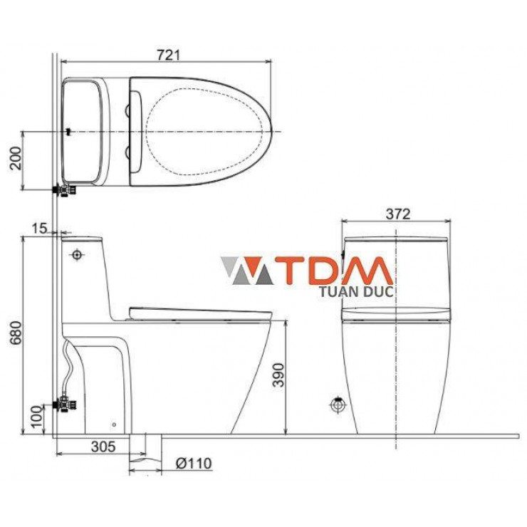 Bồn Cầu INAX ACT-902/CW-S15VN 2 Khối Xả Tự Động