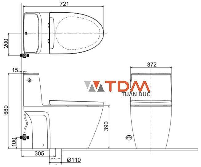Bồn Cầu INAX ACT-902/CW-S32VN 2 Khối Xả Tự Động