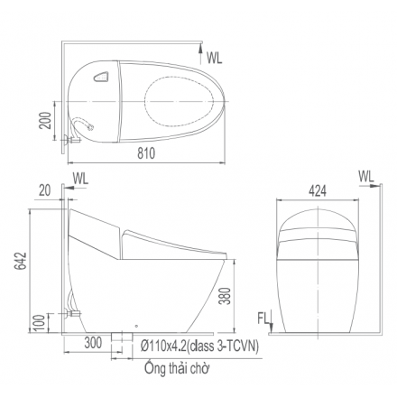 Bồn Cầu Nắp Điện Tử INAX AC-2700/CW-KB22AVN