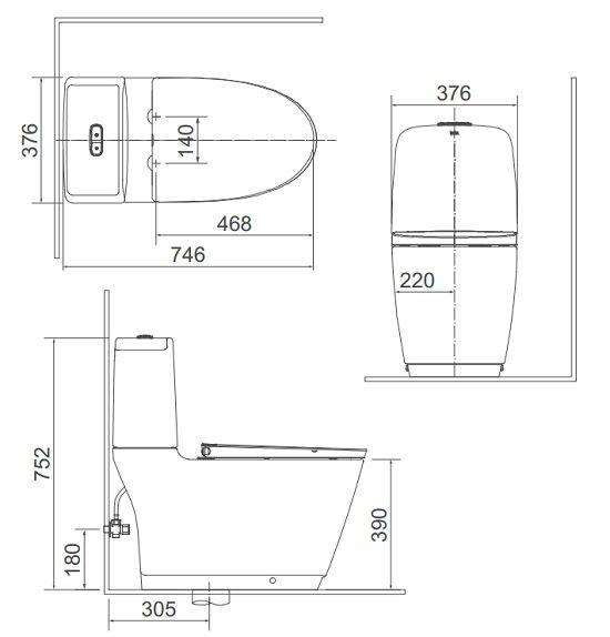 Bồn Cầu Nắp Điện Tử INAX AC-832/CW-H17VN