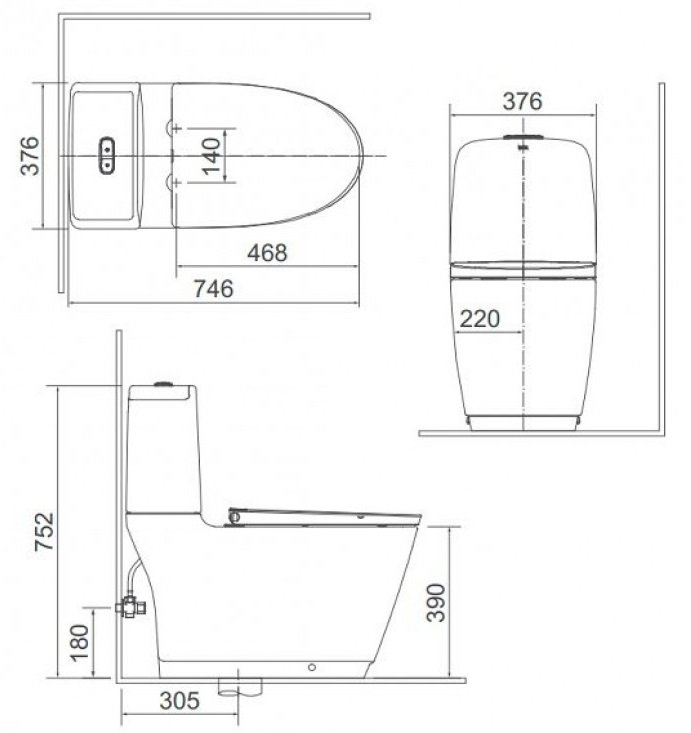 Bồn Cầu Nắp Điện Tử INAX AC-832/CW-H20VN