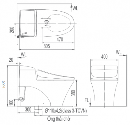 Bồn Cầu Thông Minh INAX AC-1017R/CW-KA22AVN