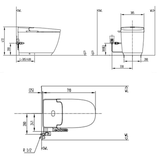 Bồn Cầu Thông Minh INAX AC-816VN (AC816VN) SARAS LIGHT-E Bồn Cầu Thông Minh INAX AC-816VN (AC816VN) SARAS LIGHT-E