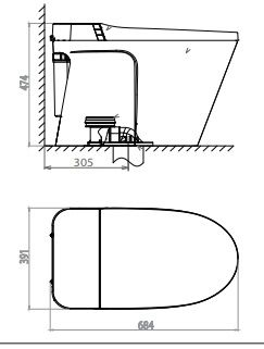 Bồn Cầu Thông Minh Viglacera V882F Tự Động Xả Nước Và Đóng Mở Nắp