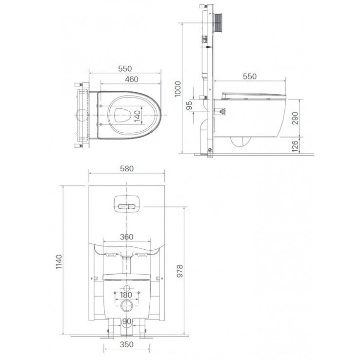 Bồn Cầu Treo Tường INAX AC-952/CW-S32VN Nắp Rửa Cơ