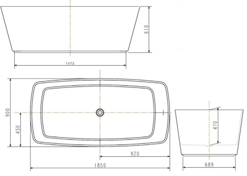 Bồn Tắm American Standard Đá Zenistone BTAS9831 Đặt Sàn 1.85m