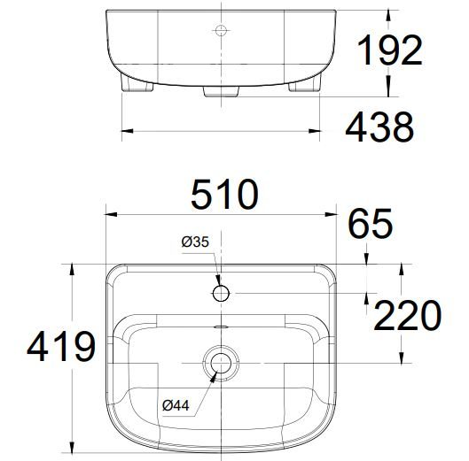 Chậu Lavabo American Standard 0533-WT (0533WT) Bán Âm