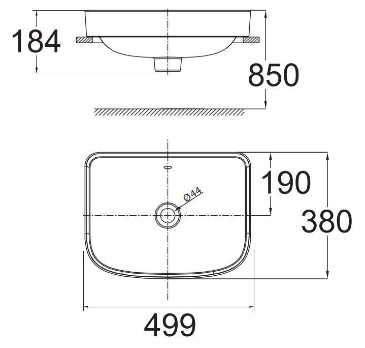 Chậu Lavabo American Standard WP-0638 (WP0638) Đặt Bàn 499x380 mm