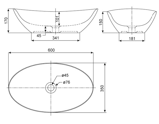 Chậu Rửa Đặt Bàn American Standard Ova WP-F608 (WPF608) Oval