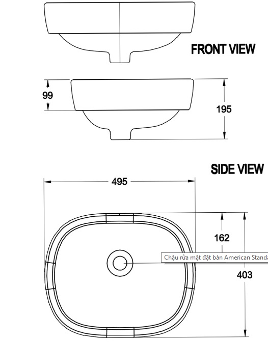 Chậu Rửa Lavabo Đặt Bàn American Standard Active 0950-WT (0950WT)
