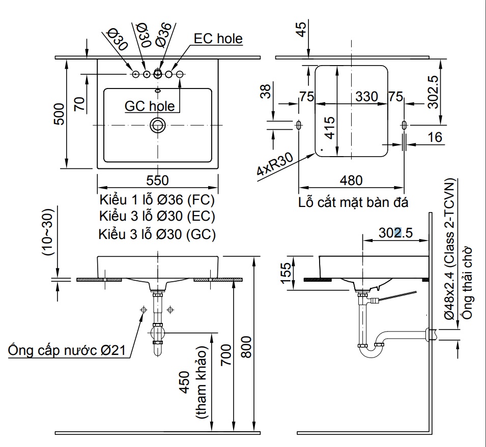 Chậu Rửa Lavabo Inax AL-536V (AL536V) Đặt Bàn AquaCeramic