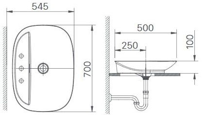 Chậu Rửa Lavabo Inax AL-S640V (ALS640V) Đặt Bàn Aqua Ceramic