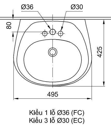 Chậu Rửa Lavabo Inax L-284V (L284V) Treo Tường 495x425 mm