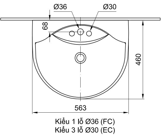 Chậu Rửa Lavabo Inax L-288V (L288V) Treo Tường 570x452 mm