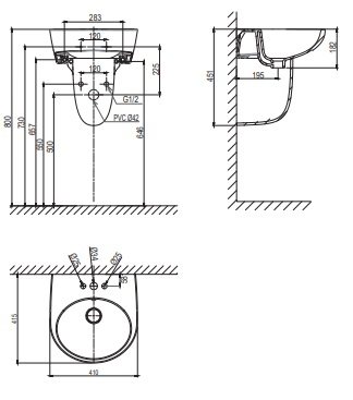 Chậu Rửa Lavabo Viglacera V511 Treo Tường