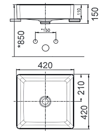 Chậu Rửa Mặt American Standard WP-F411 (WPF411) Đặt Bàn Acacia E
