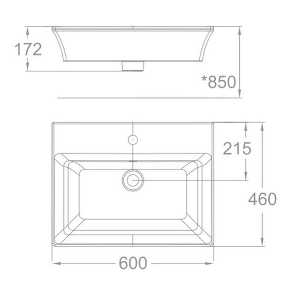Chậu Rửa Mặt American Standard WP-F525 (WPF525) Kastello Đặt Bàn