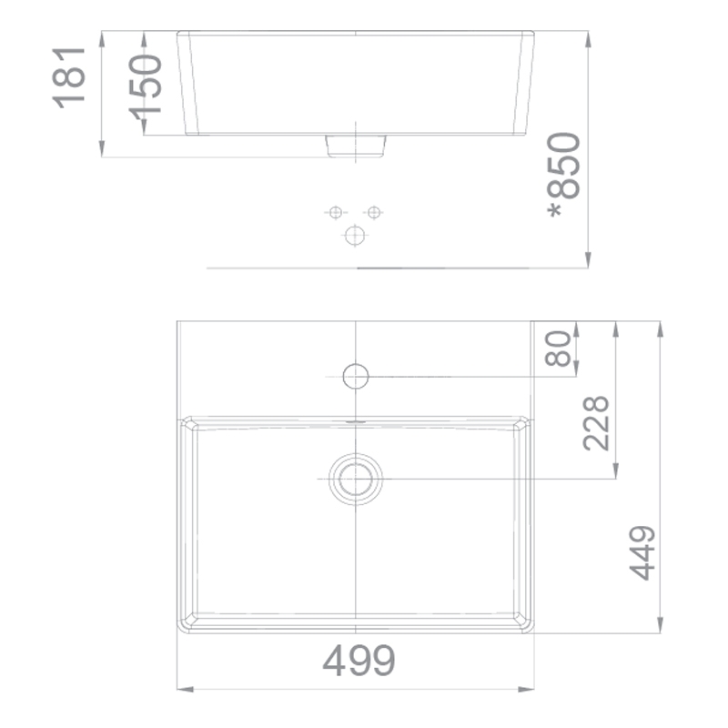 Chậu Rửa Mặt American Standard WP-F613 (WPF613) Square Đặt Bàn