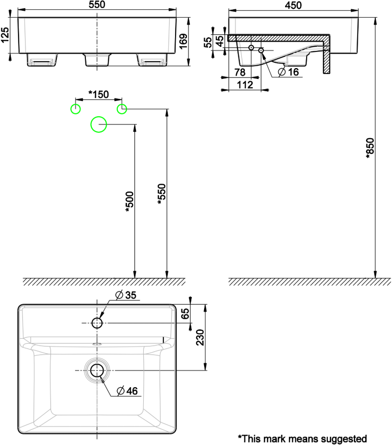 Chậu Rửa Mặt Lavabo American Standard WP-F419 (WPF419) Acacia E