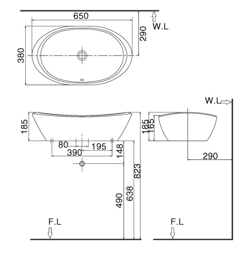 Chậu Rửa Mặt Lavabo Inax L-465V (L465V) Đặt Bàn