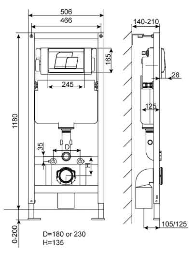 Két Nước American Standard G3004A  Âm Tường