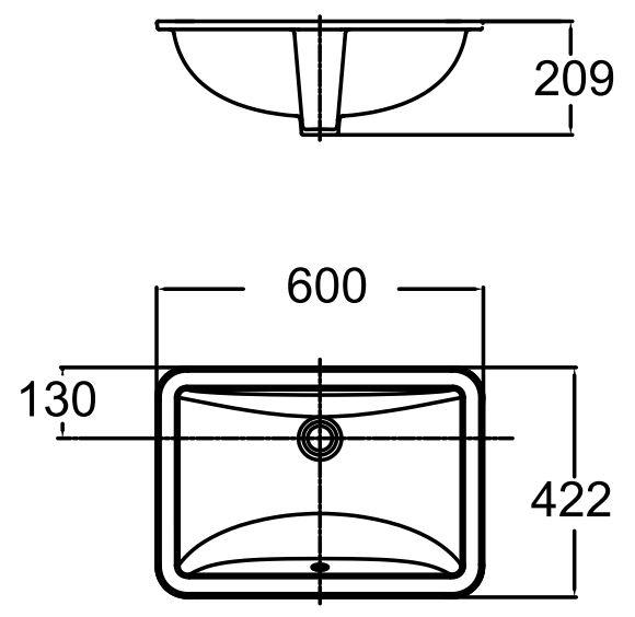 Lavabo American Standard 0459-WT (0459WT) Âm Bàn Chữ Nhật