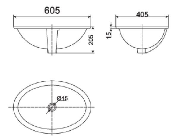 Lavabo American Standard WP-0433 (WP0433) Âm Bàn Oval