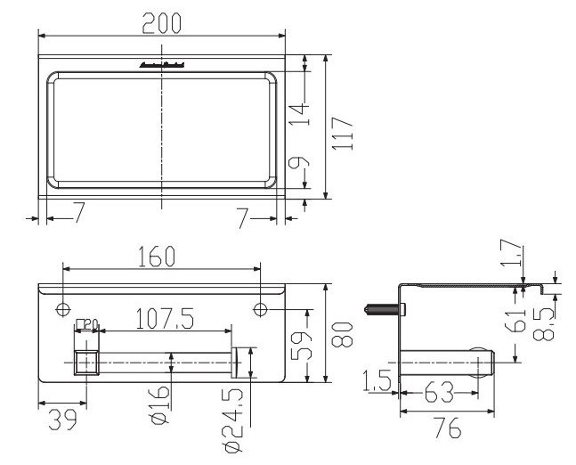 Móc Giấy Vệ Sinh American Standard WF-0498 Concept Vuông Đơn
