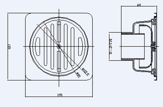 Phễu Thoát Sàn American Standard FD-1150 115mm