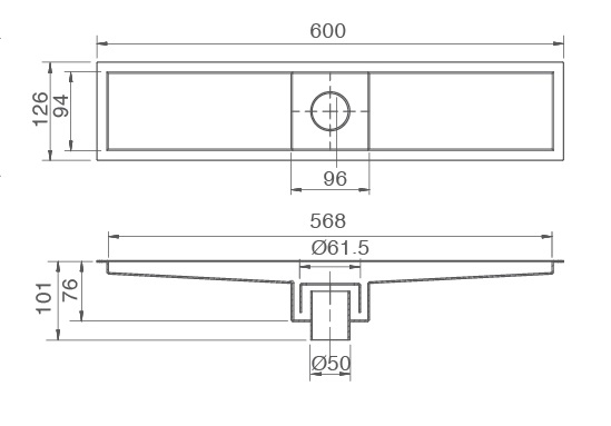 Phễu Thoát Sàn Inax PBFV-600 Kiểu Dài