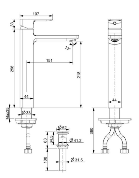 Vòi Lavabo American Standard Acacia E WF-1302 (WF1302) Nóng Lạnh