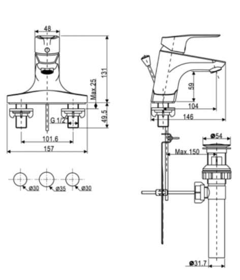 Vòi Lavabo American Standard Cygnet WF-0302 (WF0302) Nóng Lạnh
