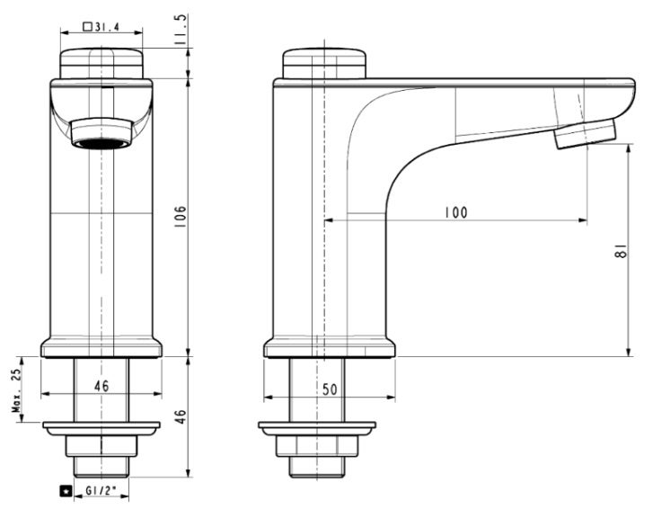 Vòi Lavabo American Standard Gala WF-T823B (WFT823B) Nước Lạnh Màu Đen