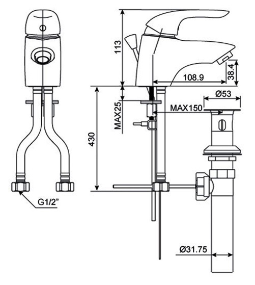 Vòi Lavabo American Standard Saga WF-1501 (WF1501) Nóng Lạnh